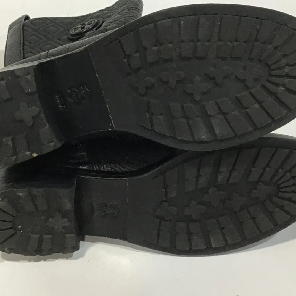 Tory Burch Black Quilted Leather Women's Boots Size 6.5M